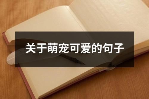 关于萌宠可爱的句子