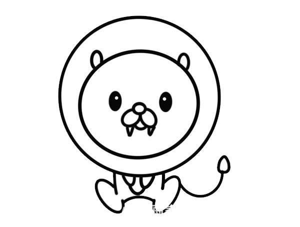 卡通狮子简笔画彩色画法步骤图片