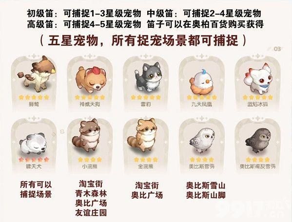 奥比岛手游五星宠物分布位置在哪里 五星宠物分布位置介绍