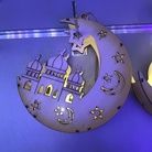 小夜灯木制城堡月亮led电子灯开斋节装饰电子灯厂家直销新款节日灯
