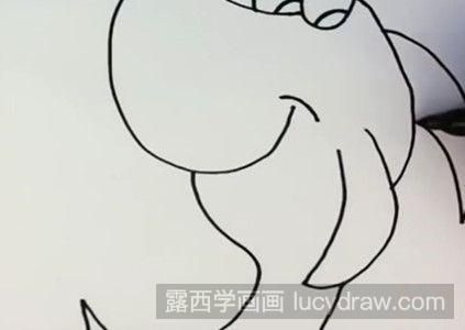 儿童画教程：可爱的鲨鱼