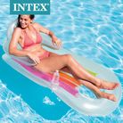 INTEX58802浮排水上充气浮床单人水上休闲躺椅充气加厚海滩垫装备