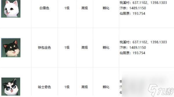 《逆水寒手游》宠物狗狗详细位置坐标