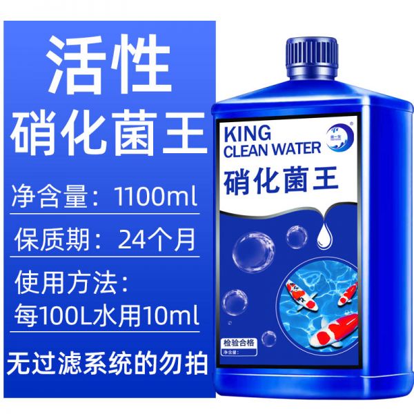 鱼缸硝化细菌净水剂水族水质清澈剂稳定剂硝化菌养鱼用除氯鱼乐水 均码 1100ML硝化菌王1瓶装