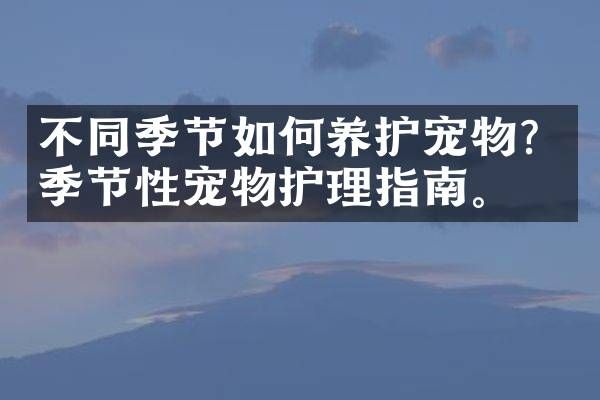 不同季节如何养护宠物？季节性宠物护理指南。