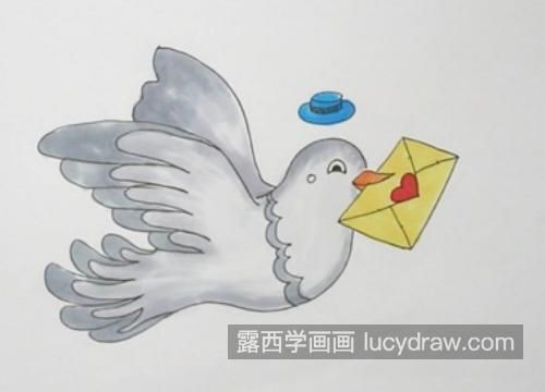 可爱的鸽子画法及教程 彩色可爱信鸽简笔画怎么画