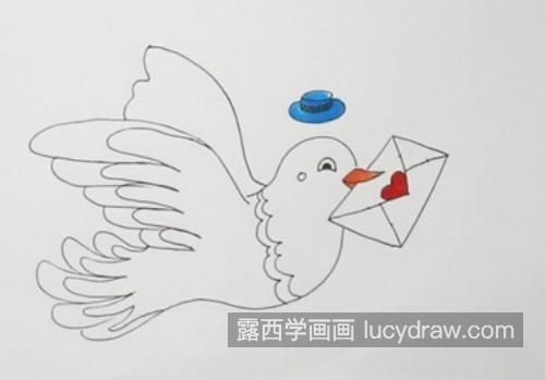 可爱的鸽子画法及教程 彩色可爱信鸽简笔画怎么画
