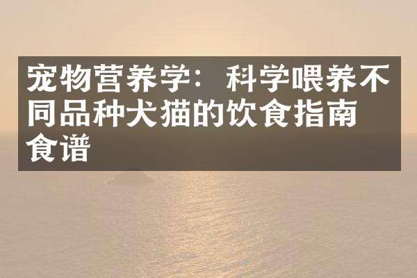 宠物营养学：科学喂养不同品种犬猫的饮食指南与食谱