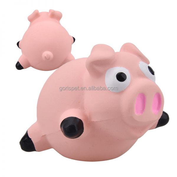 环保乳胶可爱猪形状狗嚼玩具