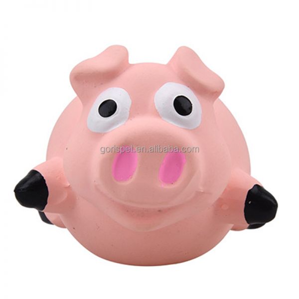环保乳胶可爱猪形状狗嚼玩具