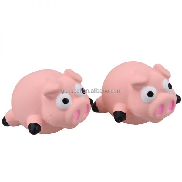 环保乳胶可爱猪形状狗嚼玩具