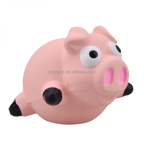 环保乳胶可爱猪形状狗嚼玩具