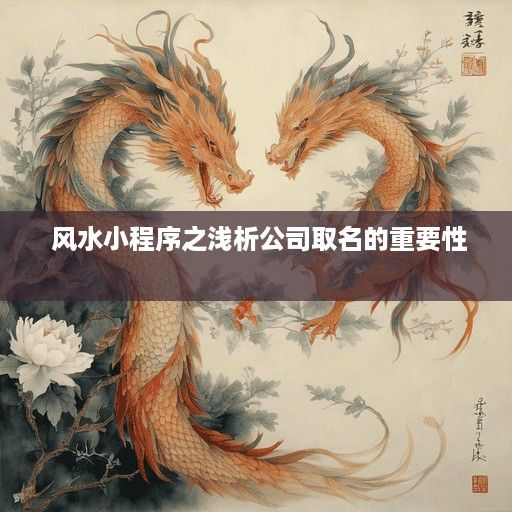  风水小程序之浅析公司取名的重要性 