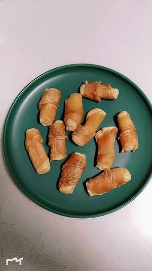 手工自制宠物零食狗零食鸡肉芝士棒的做法 步骤4