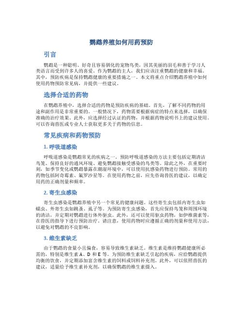 鹦鹉养殖如何用药预防