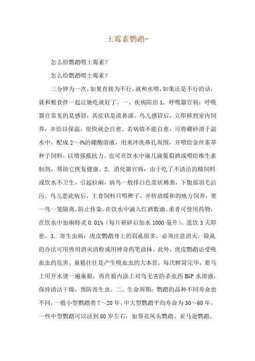 土霉素鹦鹉--怎么给鹦鹉喂土霉素？