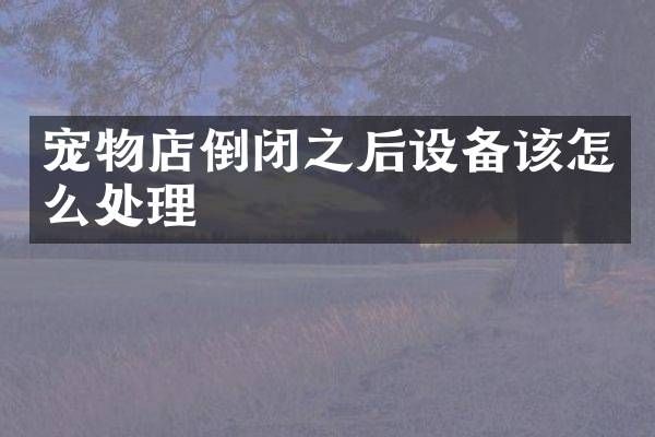 宠物店倒闭之后设备该怎么处理