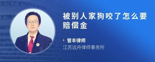 被别人家狗咬了怎么要赔偿金