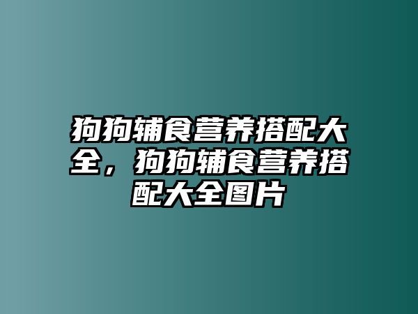 狗狗辅食营养搭配大全，狗狗辅食营养搭配大全图片