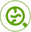 Icon of pathogen analysis.