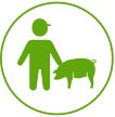 Icon of farmer and swine.