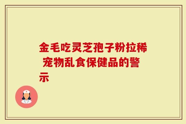 金毛吃灵芝孢子粉拉稀 宠物乱食保健品的警示