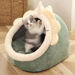 冬季猫窝四季通用猫咪房子狗窝别墅家居封闭式猫屋冬季保暖狗窝床宠物用品 恐龙