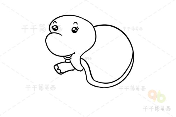 超萌超萌小乌龟简笔画_乌龟简笔画