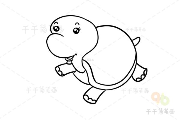 超萌超萌小乌龟简笔画_乌龟简笔画