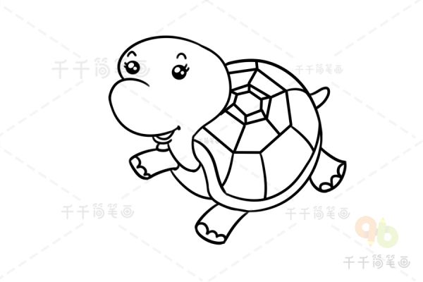 超萌超萌小乌龟简笔画_乌龟简笔画