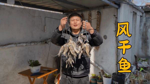 野鲫鱼晾晒年，多放辣椒炒一下，再烙点饼卷着吃！
