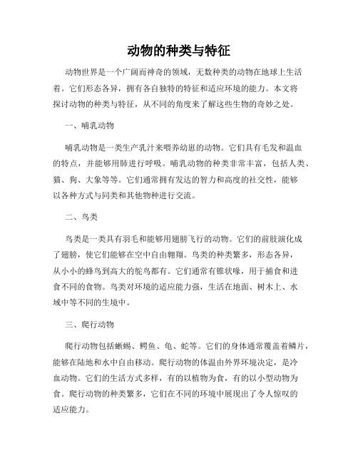 动物的种类与特征