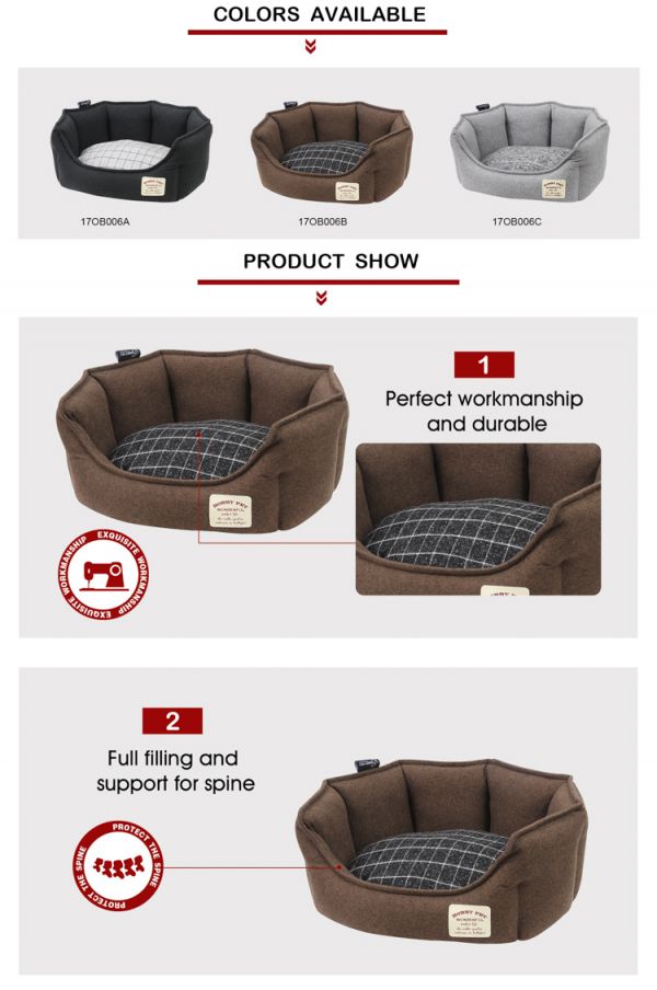 oval dog bed anti anxiety Calming pet bed breathable Large dog beds