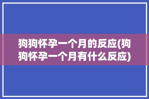 狗狗怀孕一个月的反应(狗狗怀孕一个月有什么反应)