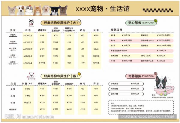 萌宠乐园宠物清单表格