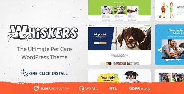 WordPress主题Whiskers宠物商店|兽医诊所|动物收养网站模板