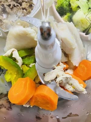 宠物零食-牛肉鱼肉蔬菜饼 /鸡胸肉鱼肉蔬菜饼/的做法 步骤7