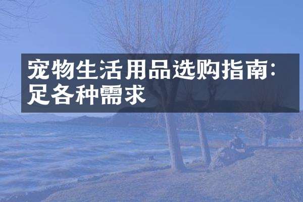 宠物生活用品选购指南:满足各种需求
