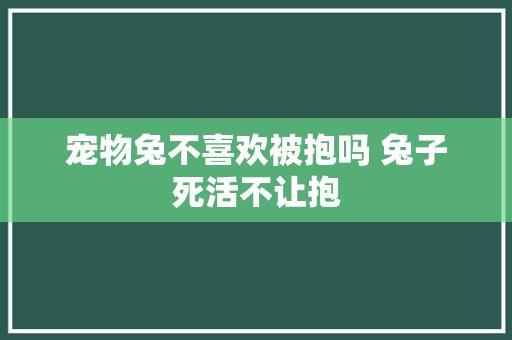 宠物兔不喜欢被抱吗 兔子死活不让抱