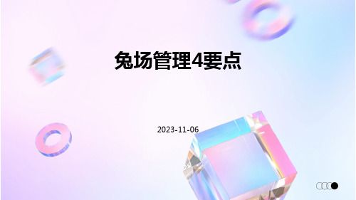 兔场管理4要点