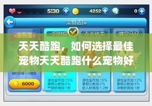天天酷跑，如何选择最佳宠物天天酷跑什么宠物好用
