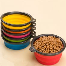 加工定制硅胶宠物食具 旅行折叠宠物碗 猫狗防滑硅胶食盆