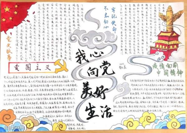 我心向党美好生活主题手抄报
