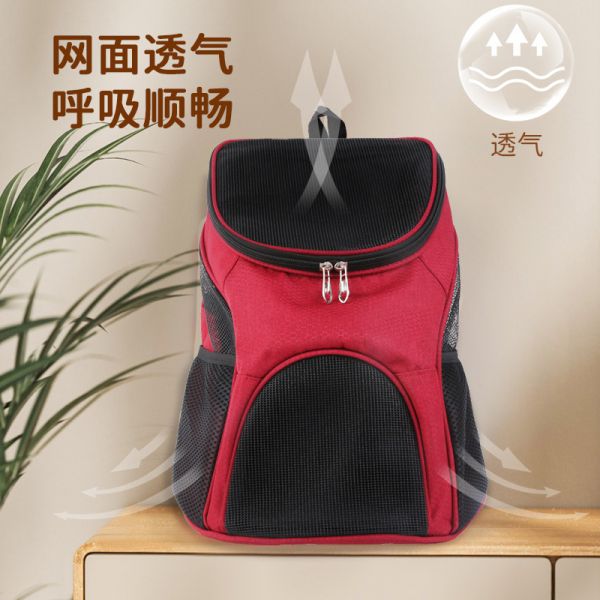 厂家供应新款宠物双肩背包旅行外出携带可折叠透气网包猫狗宠物包详情2