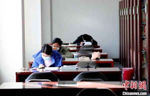 市民在图书馆内学习。　于晶 摄