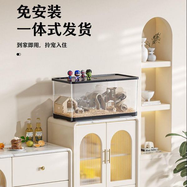 仓鼠笼子大空间豪华别墅造景桌面缸加厚防逃带盖金丝熊宠物饲养箱