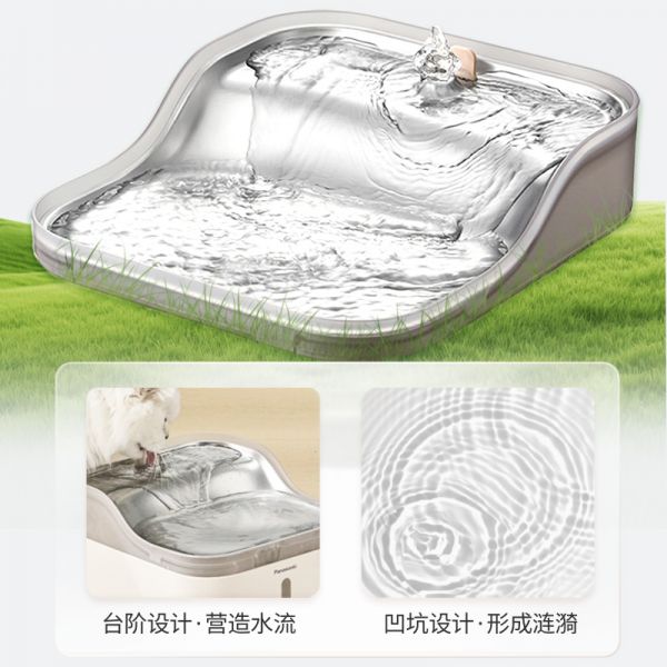 仿瀑布山泉设计满足宠物天生爱山间活水特性把自然瀑泉搬回家