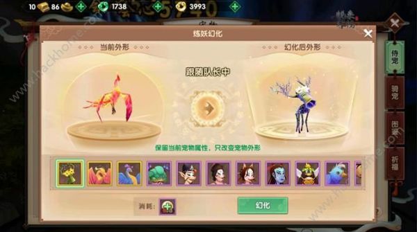 寻仙手游侍宠怎么幻化？宠物幻化攻略图片1