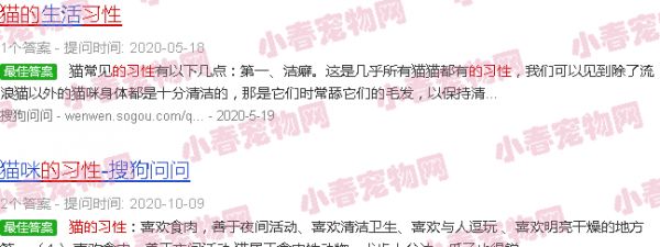 猫的习性和生活特点