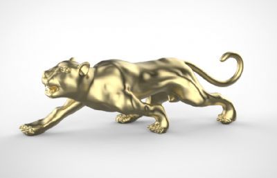金钱豹,花豹,豹子工艺品3D模型,MAX,OBJ格式